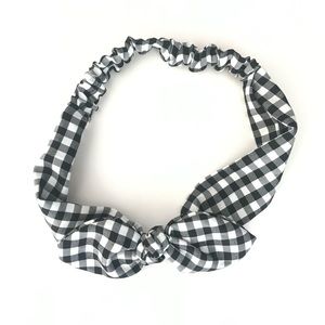 Gingham Headband in Black and White